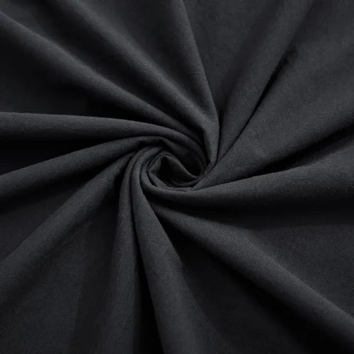 Vista 6 de LOVQUE Juego de funda de edredón color negro, tamaño individual, 100 % algodón lavado, con cierre de cremallera (sin edredón), 68 x 90 pulgadas