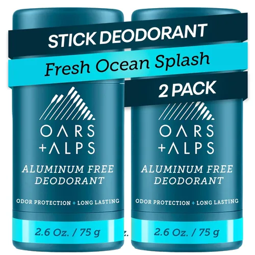 Vista 13 de Oars + Alps Desodorante sin aluminio para hombres Protección contra olores de larga duración, transparente y libre de residuos blancos