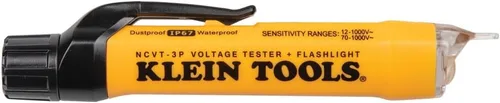 Vista 9 de Klein Tools NCVT3P - Probador de voltaje sin contacto de doble rango, bolígrafo de 12-1000 V CA, linterna, alarmas LED audibles e intermitentes