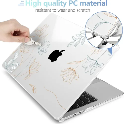 Vista 3 de MEEgoodo Funda para MacBook Air M4/M3/M2 de 15.3 pulgadas 2025 2024 2023, compatible con el modelo (A3241/A3114/A2941) para MacBook Air de 15