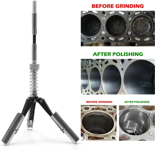 Vista 7 de Cilindro de motor afilado ajustable para desglasar agujeros de 1 1/4 pulgadas a 3 1/2 pulgadas ID con 3 piezas de piedras de grano 220