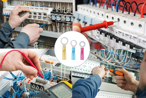 Vista 5 de 280 conectores de alambre termorretráctil, conectores de anillo termorretráctil de grado marino, conectores de cable eléctrico AWG 22-10, conectores