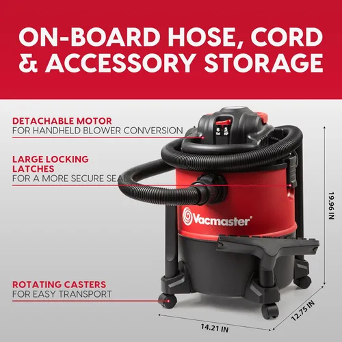 Vista 7 de Vacmaster Aspiradora húmeda/seca con soplador desmontable 6 galones 5 HP pico-VBVB611PF 1101