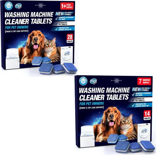 Vista 10 de Tabletas Limpiador de Lavadora Pro para Dueños de Mascotas - Paquete de 28, Limpieza Profunda de Lavadoras de Carga Frontal y Superior, Seguro