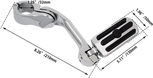 Vista 6 de FOVPLUE Estriberas de carretera de 1.25 pulgadas, clavijas ajustables en ángulo largo con soportes para Harley Touring Street Glide Electra Glide