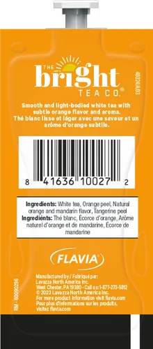 Vista 4 de Flavia Bright Tea Co. Té blanco con paquetes frescos de naranja funciona solo con Flavia Brewers (caja de 100)