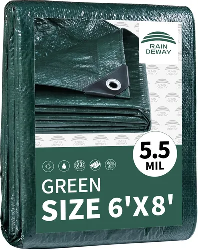 Vista 55 de RAINDEWAY Tarps - Lona impermeable de color azul de 4 x 16 pies de grosor, resistente a desgarros, multiusos, para techo, campamento, automóvil