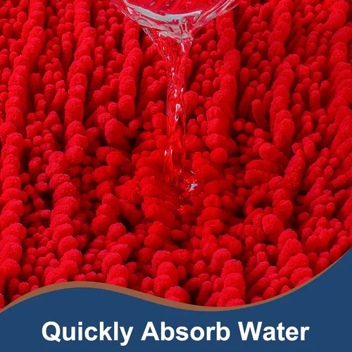 Vista 61 de FLOLEOPA Alfombras de baño de microfibra suave y esponjosa, tapetes de baño absorbentes, antideslizantes, lavables a máquina y de secado rápido