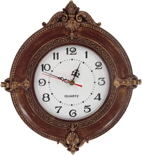 Reloj de pared de resina pintado a mano, estilo europeo, estilo retro, estilo vintage, batería silenciosa, elegante, tradicional, decorativo,