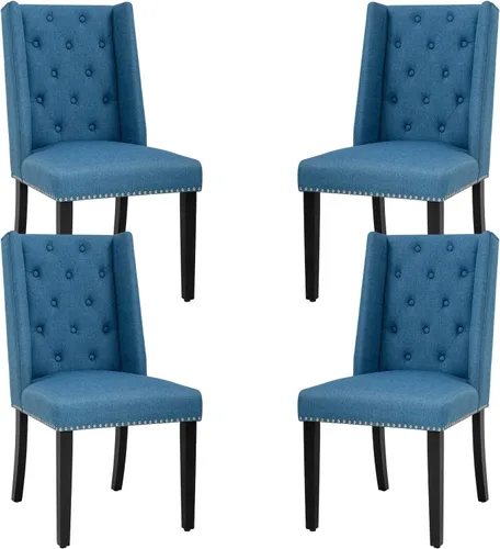 FDW - Juego de 4 sillas grises para comedor, cocina, sala de estar, restaurante, hogar