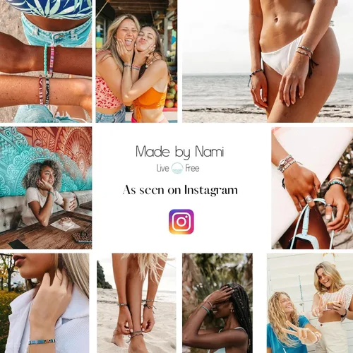 Vista 6 de Made by Nami - Tobillera bohemia para mujer, impermeable y ajustable, con cuentas, tobillera de surfista para playa, hecha de cuerda de algodón