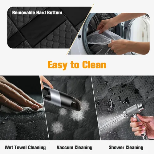 Vista 8 de PETICON Extensor de asiento trasero convertible para perros, funda de asiento de automóvil para perro, parte inferior dura con capacidad para 400