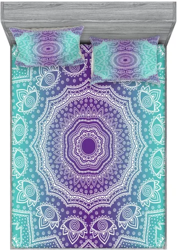 Vista 198 de Ambesonne - Juego de sábanas bajeras y fundas de almohada, diseño primaveral de acuarelas con jardín de hierbas y flores, juego de 4 piezas