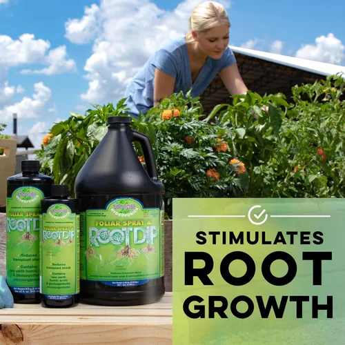 Vista 2 de Microbe Life Hydroponics PH21350 Spray foliar premium y inmersión de raíces estimula la producción de raíces, construye masa de raíces, 1 galón