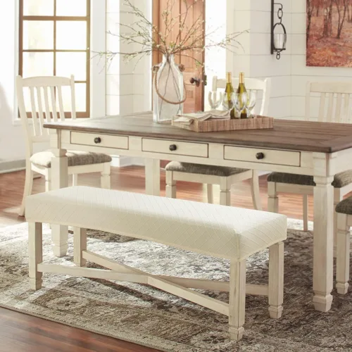 Vista 2 de Fuloon - Funda impermeable para banco de comedor, funda extraíble para banco lavable, protector de asiento para banco para sala de estar, Beige