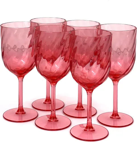Vista 17 de Yalin Juego de 6 vasos apilables irrompibles de plástico acrílico para vino y agua de 12 onzas (azul, 12 onzas)