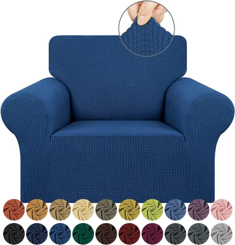 Vista 24 de KEKUOU - Funda elástica para sofá de 3 plazas (de 79 a 94 pulgadas), protector de muebles de 3 asientos con parte inferior elástica para niños