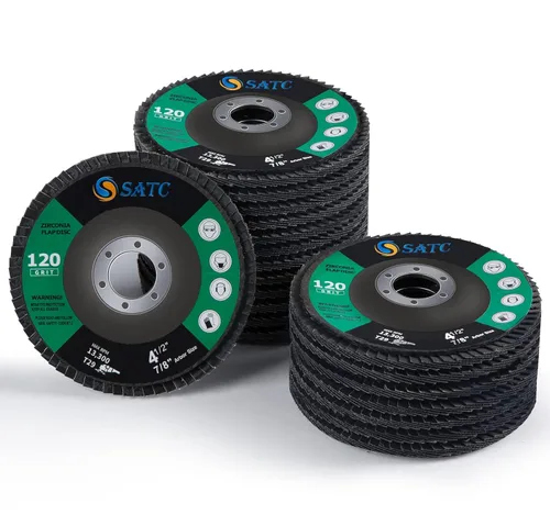 Vista 8 de S SATC Discos de aleta de 4-1/2 pulgadas de grano 40 de circonio tipo 29 discos abrasivos para amoladora angular, paquete de 20