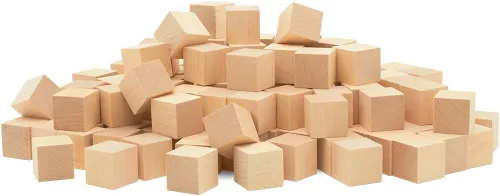 Vista 15 de Cubos de madera de 1 pulgada, paquete de 25 bloques de madera pequeños, bloques de madera para manualidades, STEM, construcción y dados de madera
