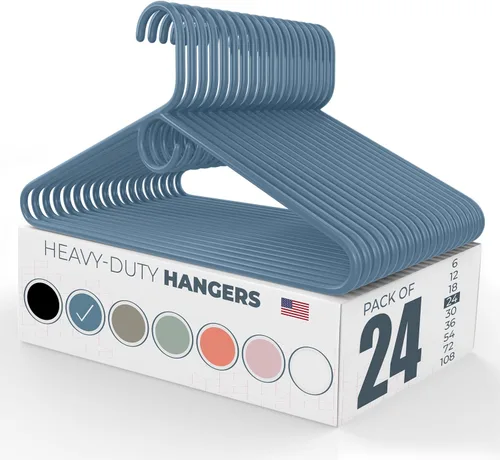 Vista 30 de Neaties Paquete de 6 perchas de ropa resistentes, fabricadas en los Estados Unidos, perchas de plástico de capacidad de 8 libras para ropa