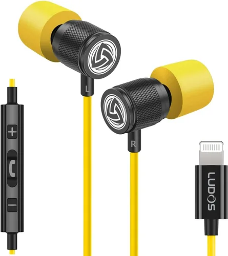 Vista 17 de LUDOS Audífonos Ultra In-Ear con cable, 5 años de garantía, auriculares con micrófono, aislantes de ruido, espuma viscoelástica para iPhone, Turquesa
