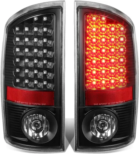 DNA MOTORING TL-DRAM07-LED-BK-CL - Conjunto de luces traseras LED para lado del conductor y del pasajero [compatible con Dodge Ram 1500 2500 3500