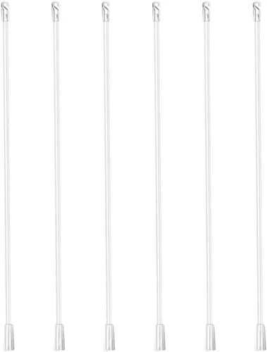 Vista 4 de 6 varitas ciegas, mango de control vertical para ventana, barra transparente con ganchos y empuñaduras, persianas verticales, piezas de repuesto