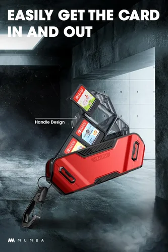 Vista 5 de Mumba Estuche para tarjetas de juego de 12 interruptores, portátil y exquisita carcasa rígida protectora con soporte giratorio de 4 capas