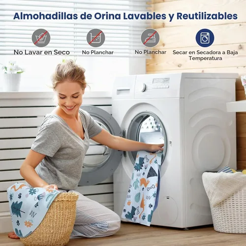 Vista 6 de Almohadillas lavables para orina para perros, 2 paquetes pequeños de 18"x24", almohadillas reutilizables súper absorbentes para cachorros Azul oscuro