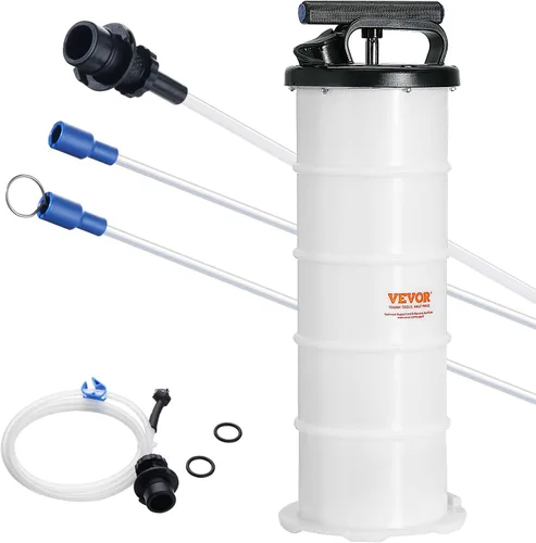 VEVOR Bomba extractora manual de fluidos de 6.5L, extractor de líquido al vacío para cambiador de aceite, bomba de cambio de aceite para automoción,