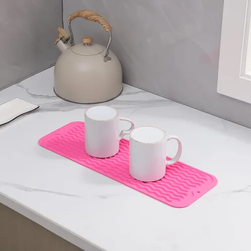 Vista 1087 de MicoYang Alfombrilla de Silicona para Secar Platos de Múltiples Usos, Fácil de Limpiar, Ecológica, Alfombrilla de Silicona Resistente al Calor