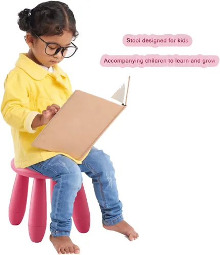 Vista 5 de Taburetes para niños, taburetes de aprendizaje de jardín de infantes, taburete de tocador para niños, taburetes ligeros de plástico son duraderos
