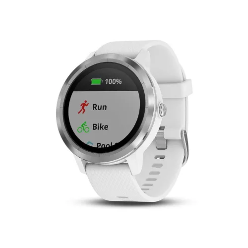 Vista 3 de Garmin - Reloj inteligente Garmin Vivoactive 3 de 1,2' GPS Resistente al agua 5 ATM Glonass Blanco Acero inoxidable (Renovado)