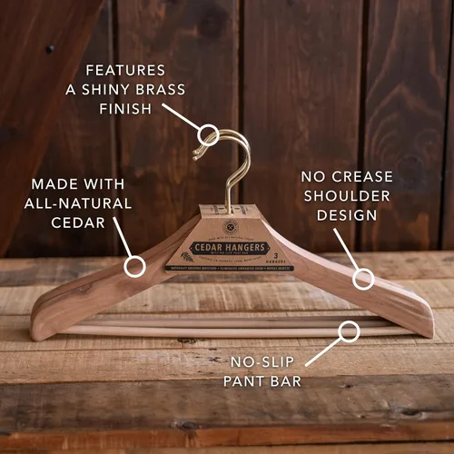 Vista 7 de Cobbler's Choice - Percha de cedro (paquete de 3), absorbe naturalmente la humedad, elimina olores no deseados y más