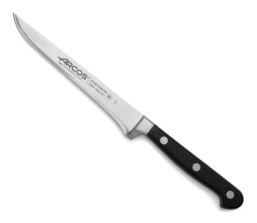 Arcos Cuchillo deshuesador de acero inoxidable nitrum de 6 pulgadas y hoja de 6.299 in. Cuchillo de carnicero profesional para cortar huesos de