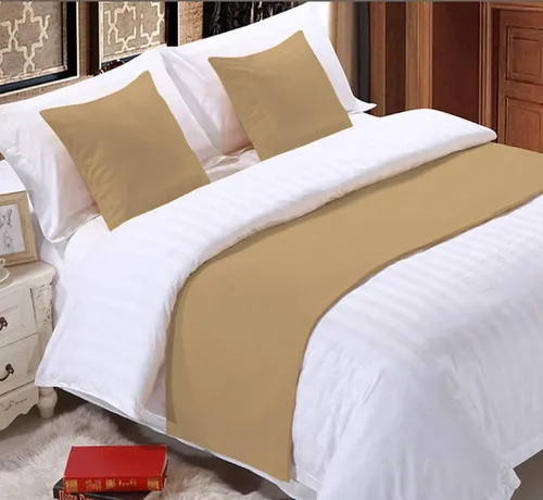 Vista 7 de Elegant Decor Camino de cama con fundas de cojín de 2 piezas, 800 hilos, bufanda de cama decorativa de lujo, 100% algodón egipcio, camino de cama