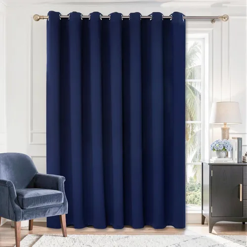 Vista 29 de BGment Cortina de puerta corredera de moda de 100 x 84 pulgadas, cortinas opacas térmicas anchas para oscurecer la habitación, cortina divisora