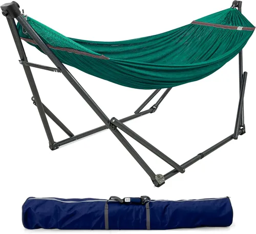 Vista 18 de Tranquillo Soporte de hamaca plegable, hamaca plegable para acampar y soporte, soporte de hamaca doble de capacidad de 600 libras para 2 personas