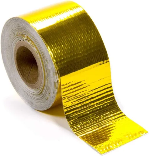 Vista 9 de Design Engineering, Inc. 10395 Reflect-A-Gold 1.5" x 30' de alta temperatura, reflectante de calor, con respaldo adhesivo, cinta/envoltura aislante.