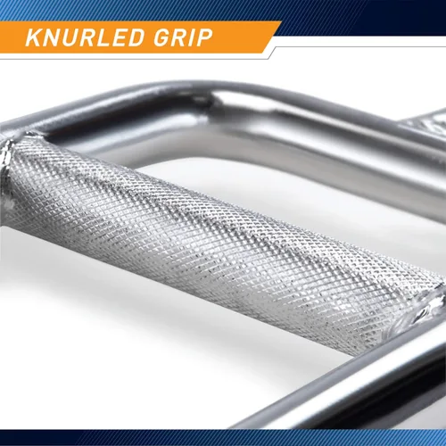 Vista 4 de Marcy Barra sólida roscada del tríceps del cromo para el levantamiento de pesas y el levantamiento de pesas IRBB-34T