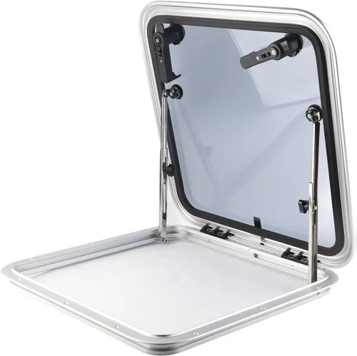 Vista 6 de Escotilla portlight para barco, ángulo de apertura de 90 ° sellado, tipo de empuje externo, aleación de aluminio resistente, ventana de ojo de buey