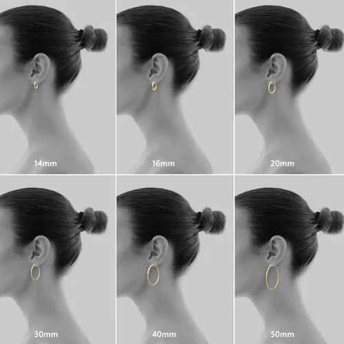 Vista 6 de Gacimy - Arracadas de oro para mujer chapados en oro real de 14 quilates con poste de plata de ley 925