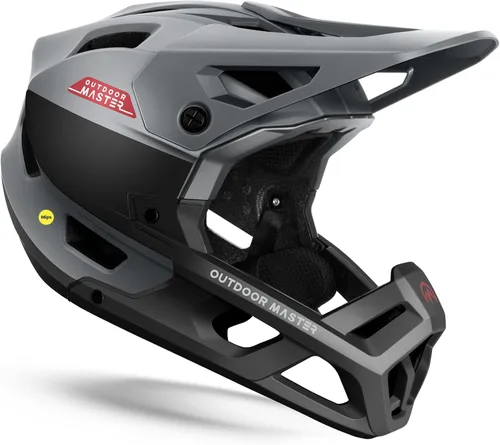 Vista 10 de OutdoorMaster MIPS - Casco de bicicleta de montaña de cara completa para hombres y mujeres, dos almohadillas extraíbles para barbilla, ligero
