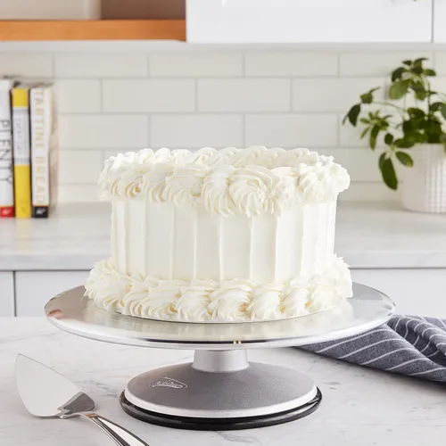 Vista 8 de Ateco 608 REVOLVING Cake Decorating soporte, 11" Ronda, apto para uso alimentario de plástico Base & parte superior, #613 - base de aluminio, 12