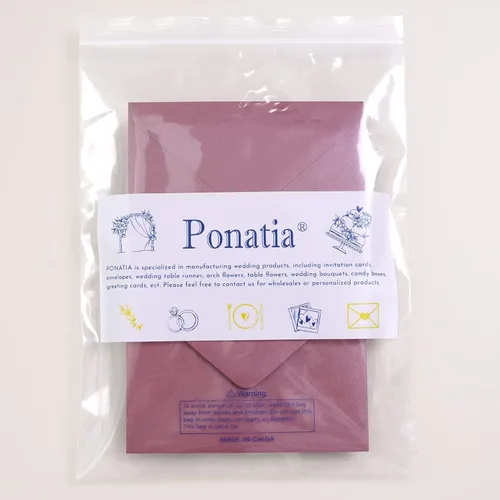 Vista 8 de PONATIA Paquete de 50 sobres A1, 3 58 x 5 18 pulgadas, sobres color burdeos perfectos para tarjetas de boda, tarjetas de confirmación, sobres
