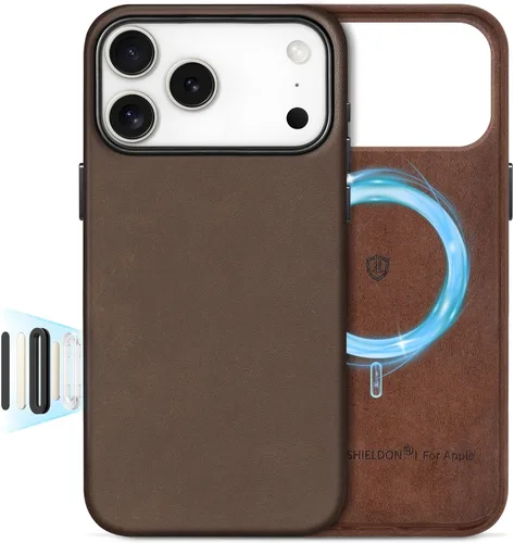 Vista 16 de SHIELDON Funda de cuero genuino para iPhone 17 de 6.3 pulgadas 2025 Compatible con Magsafe, botón de cámara actualizado, carga inalámbrica