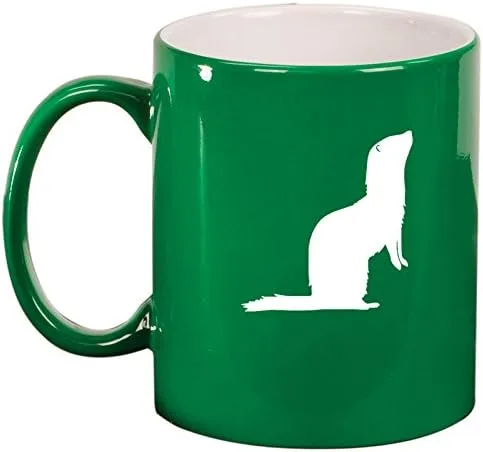 Vista 5 de Cerámica Café Té Taza hurón, Negro