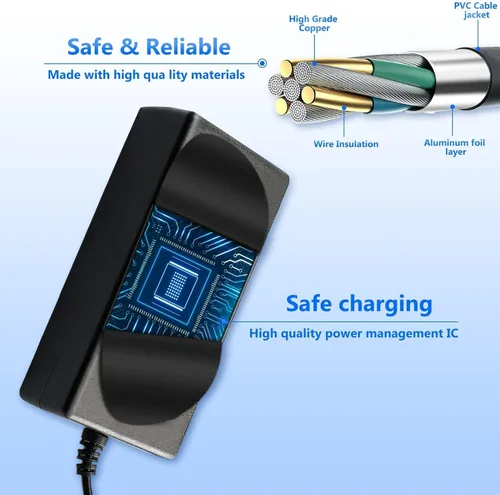 Vista 6 de Adaptador de corriente de cámara de seguridad 12V 5A 100V-240V AC a 12V DC LED Transformadores de potencia Cable divisor de potencia de 8 vías