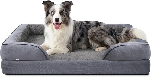 Vista 44 de L Plus - Cama ortopédica para perros grandes, sofá lavable para perros con espuma para huevos, forro impermeable y parte inferior antideslizante