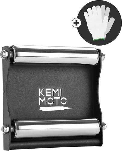 Vista 2 de KEMIMOTO Soporte de limpieza de ruedas de motocicleta Soporte de rodillo de rueda portátil Soporte de estacionamiento para rueda de limpieza